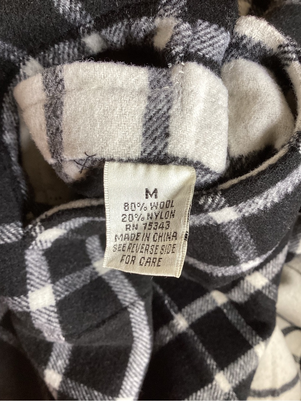 Susan Bristol Black & White Plaid Pea Coat - Picture 7 of 8